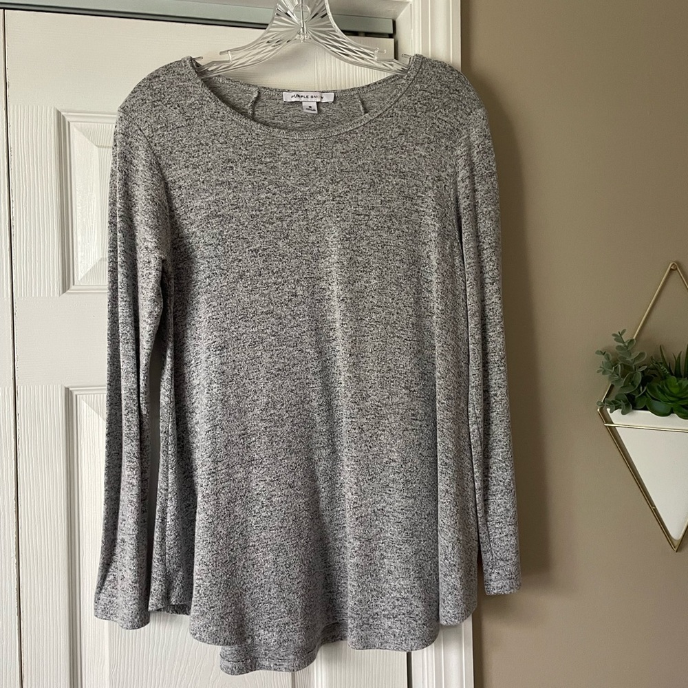 Purple Snow Gray Long Sleeve Top